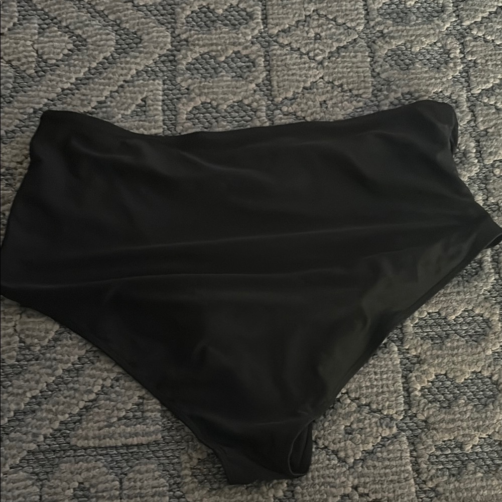 Black High-Waisted Swim Bottoms